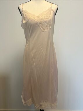 Sheer Lace-Trim Slip in Soft Cream